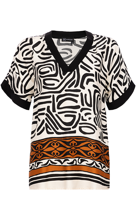 Bluza kratkih rukava sa kontrastnim reverima Tiffany Production